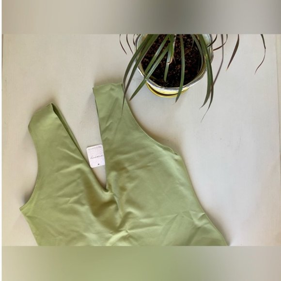 NWT Free People | Keep It Sleek Bodysuit in Oasis Green Size XL - Picture 3 of 7